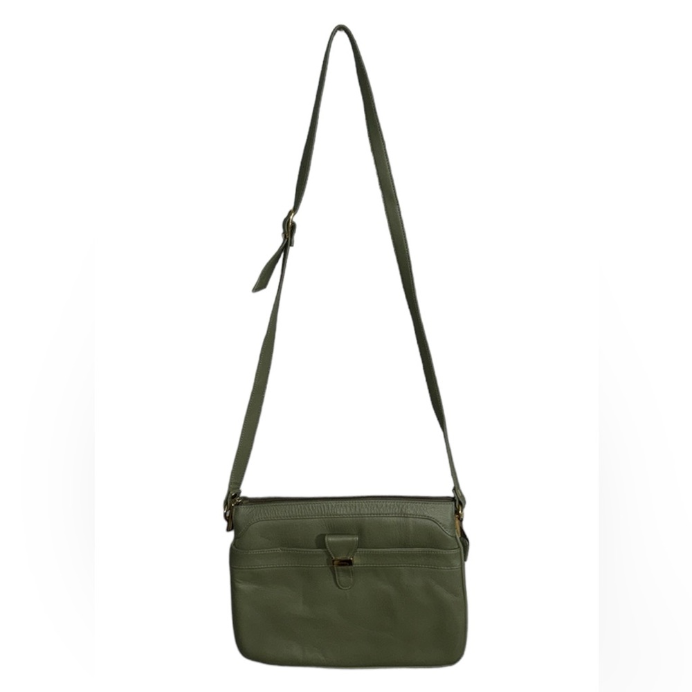 GIANI BERNINI SAGE GREEN SHOULDER BAG LEATHER‎